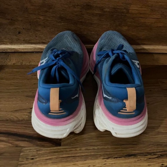 Hoka One One Bondi 8 Womens
9B Blue & Pink Running Shoes Sneaker - Picture 4 of 7